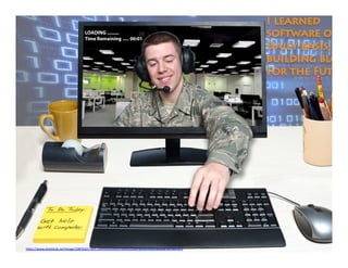 I learned softw
a
Daily basis, bu
blocks
For the Future
https://www.dvidshub.net/image/2087042/78th-communications-directorate-photo-illustration#.Vilr3RCrRTY
 