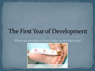 What can we expect from a baby in the first year?
 