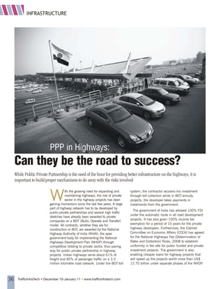 PPP in Highways - Can they be the road to success?