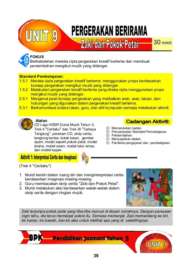panduan pengajaran pj tahun 5