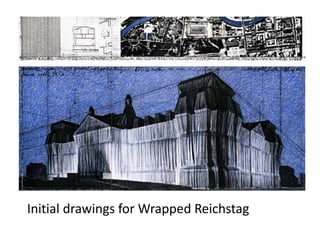 Initial drawings for Wrapped Reichstag