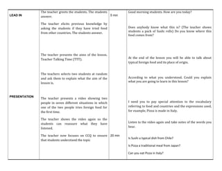 PPP Lesson Plan Methodology Luis Sanhueza-Lina Pamela Añazco | DOC