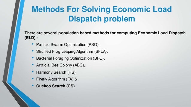 solving economic dispatch problem