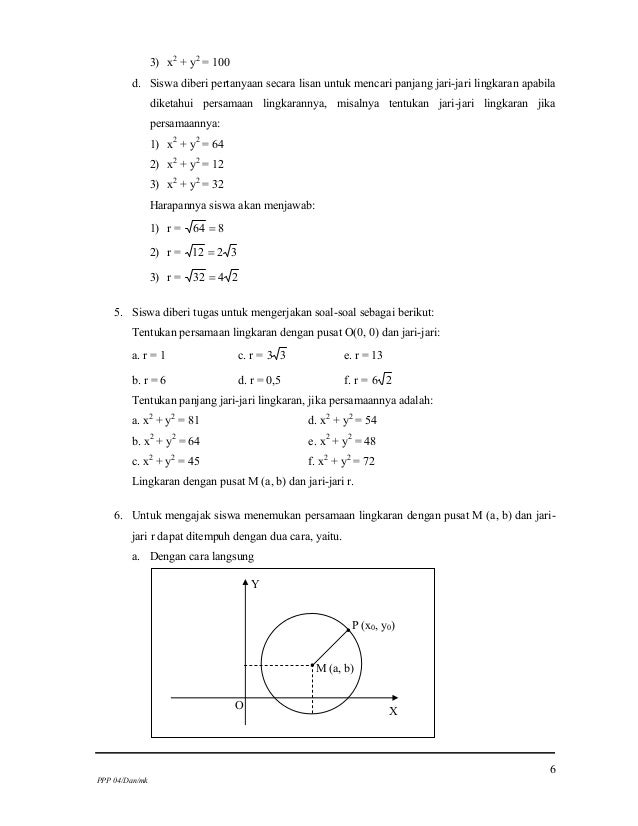 Rumus Mencari Jari Jari Lingkaran Jika Diketahui Titik