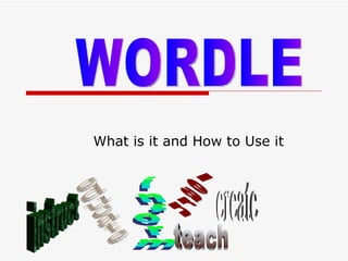 What is it and How to Use it WORDLE educate inform learn teach instruct create 