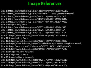 Slide 1: https://www.flickr.com/photos/121199087@N08/13981596911/
Slide 2: https://www.flickr.com/photos/kenlund/3927484667/in/photostream/
Slide 3: https://www.flickr.com/photos/37238219@N00/5006956785/
Slide 4: https://www.flickr.com/photos/94641385@N08/13300603614/
Slide 5: https://www.flickr.com/photos/22974618@N00/10166707926/
Slide 6: Image by Jody Favre
Slide 7: https://www.flickr.com/photos/56553246@N00/2470468234/
Slide 8: https://www.flickr.com/photos/33624275@N00/313251515/
Slide 9: https://www.flickr.com/photos/59823738@N00/5333012356/
Slide 10: https://www.flickr.com/photos/26480501@N06/2961565820/
Slide 11: Image by Jody Favre
Slide 12: https://www.flickr.com/photos/25036263@N02/4959923283/
Slide 13: https://www.flickr.com/photos/brunkfordbraun/330793963/in/photostream/
Slide 14: https://twitter.com/FullSail/status/483637553049108480/photo/1
Slide 15: https://www.flickr.com/photos/12508217@N08/4906597504/
Slide 16: Image by Gnarly Narwhals
Slide 17: Image by Jody Favre
Slide 18: Image by Gnarly Narwhals
Slide 19: https://www.flickr.com/photos/24211276@N05/6206206131/
Slide 20: https://www.flickr.com/photos/9092428@N04/3029285869/
Slide 21: https://www.flickr.com/photos/45034206@N06/4481465795/
Image References
 