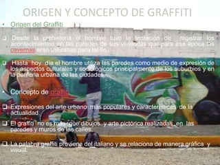 ORIGEN Y CONCEPTO DE GRAFFITI Origen del Graffiti ,[object Object]