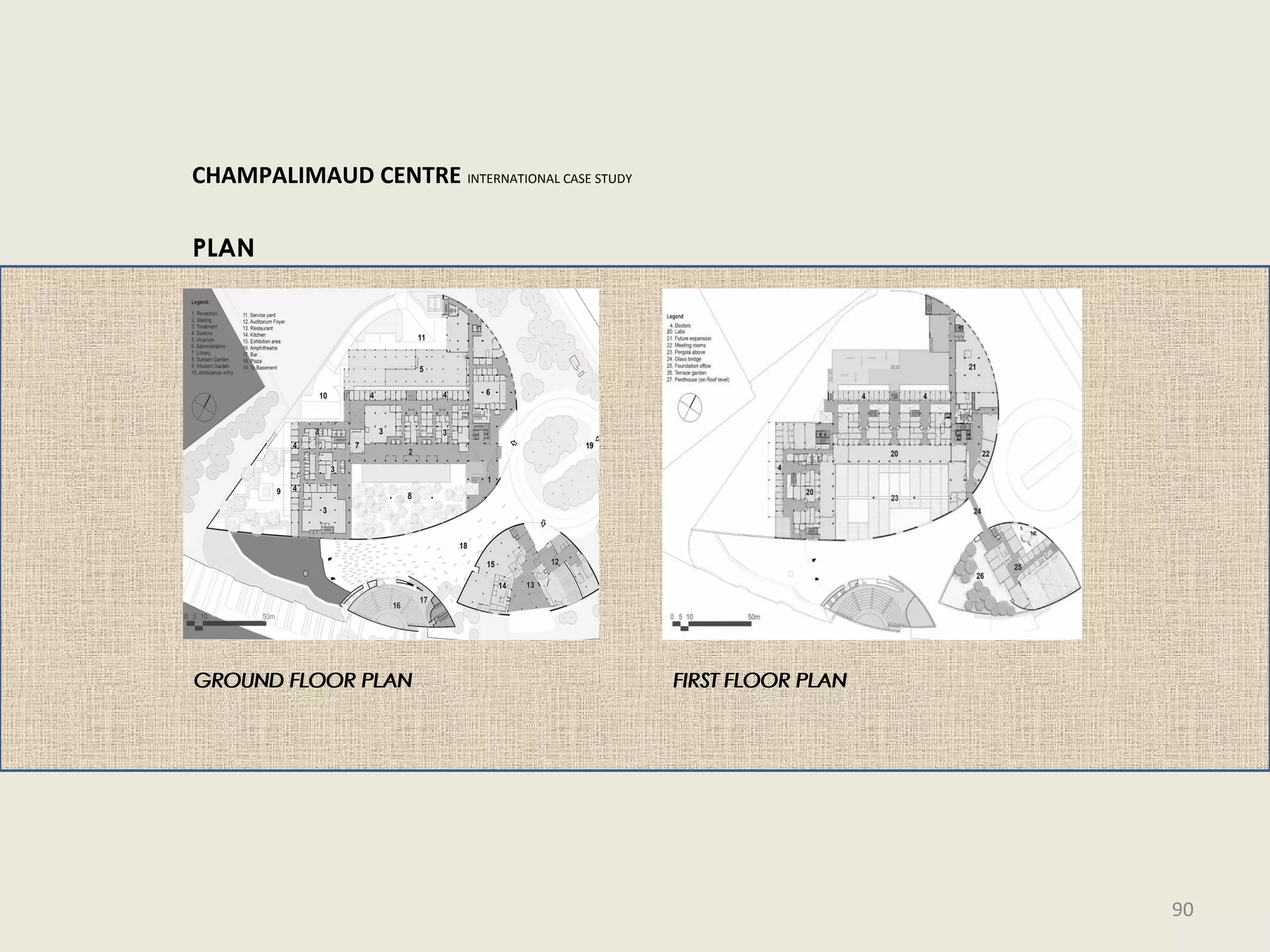 CHAMPALIMAUD CENTRE INTERNATIONAL CASE STUDY
PLAN
GROUND FLOOR PLAN FIRST FLOOR PLANGROUND FLOOR PLAN FIRST FLOOR PLAN
90
 