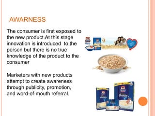 The decision by an individual to become a regular user of the product.