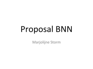 Proposal BNN Marjolijne Storm 