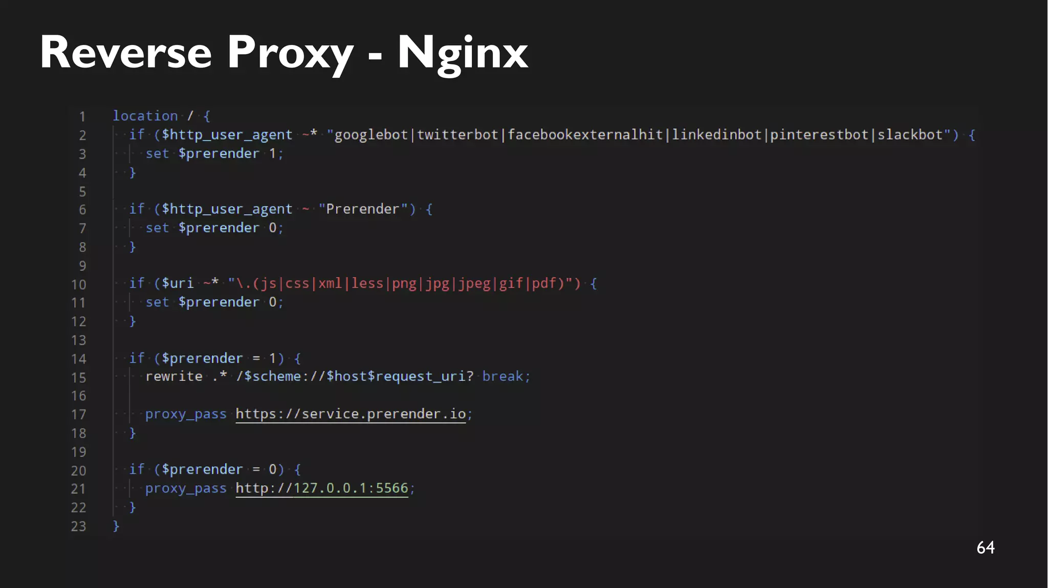 64
Reverse Proxy - Nginx
 