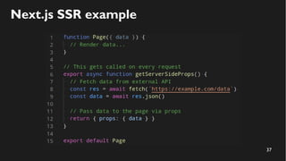 37
Next.js SSR example
 