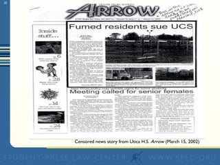 Censored news story from Utica H.S.  Arrow  (March 15, 2002) 