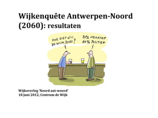 Wijkenquête Antwerpen-Noord
(2060): resultaten




Wijkoverleg ‘Noord ant-woord’
18 juni 2012, Centrum de Wijk
 
