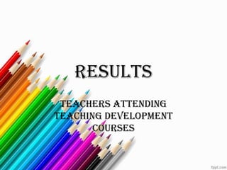 RESULTS TEACHERS ATTENDING TEACHING DEVELOPMENT COURSES  