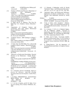 A Review of Professional Practices for Computer Sciences Students in ...