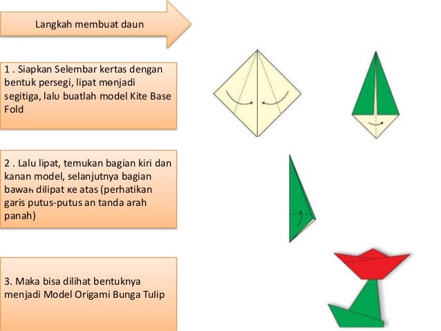 power point melipat origami  membentuk bunga  tulip