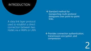 Point To Point Protocol PPP(Point-to-Point Protocol): Components & Characteristics | PPTX