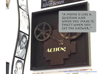 “A movie is like a
question and
when you make it,
that’s when you
get the answer.”

https://pixabay.com/en/cinema-­‐3ilm-­‐movie-­‐entertainment-­‐647062/
 