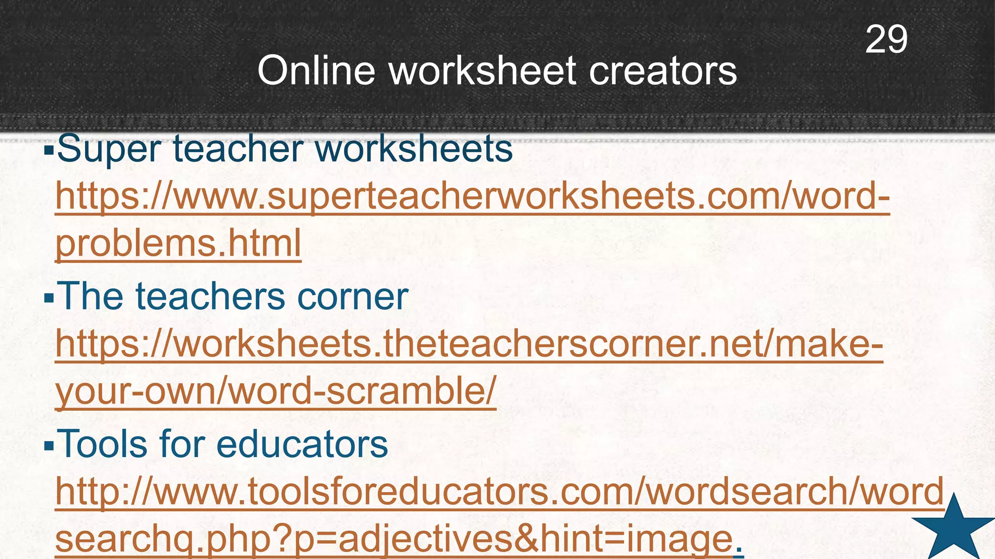 worksheets | PPTX