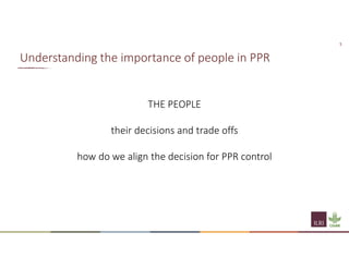 Understanding the importance of the social and economic impact of PPR
