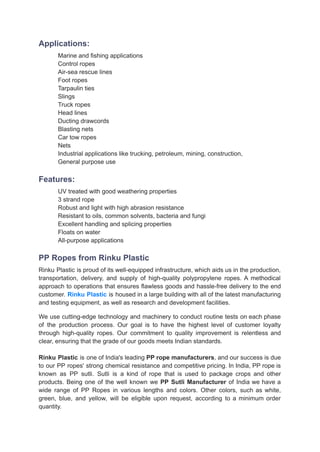 Pp Rope Exploded View PP Rope Manufacturer | PDF