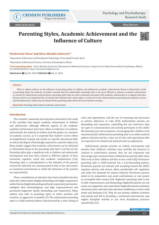 Parenting Styles, Academic Achievement and the Influence of Culture ...