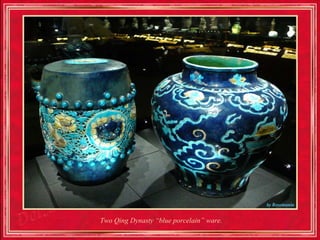 Two Qing Dynasty “blue porcelain” ware.
 