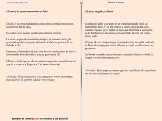 Ejemplar de cortesía  gratis  para lectura y uso personal 10 www.interlectores.com Fábulas de Esopo 