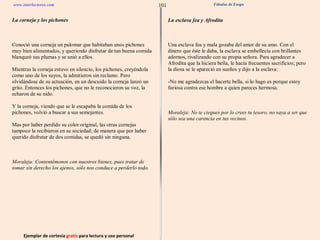 Ejemplar de cortesía  gratis  para lectura y uso personal 101 www.interlectores.com Fábulas de Esopo 