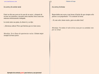 Ejemplar de cortesía  gratis  para lectura y uso personal 123 www.interlectores.com Fábulas de Esopo 