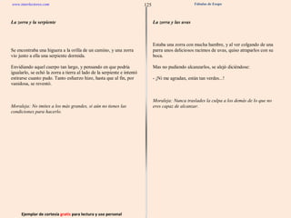 Ejemplar de cortesía  gratis  para lectura y uso personal 125 www.interlectores.com Fábulas de Esopo 