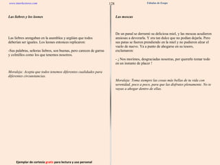 Ejemplar de cortesía  gratis  para lectura y uso personal 128 www.interlectores.com Fábulas de Esopo 