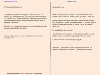 Ejemplar de cortesía  gratis  para lectura y uso personal 13 www.interlectores.com Fábulas de Esopo 