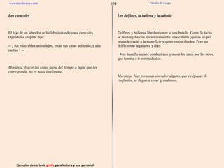 Ejemplar de cortesía  gratis  para lectura y uso personal 134 www.interlectores.com Fábulas de Esopo 