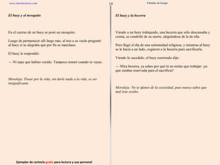 Ejemplar de cortesía  gratis  para lectura y uso personal 14 www.interlectores.com Fábulas de Esopo 