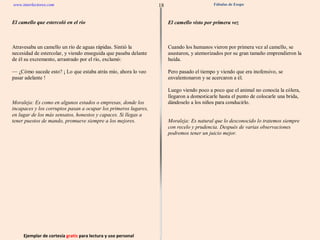 Ejemplar de cortesía  gratis  para lectura y uso personal 18 www.interlectores.com Fábulas de Esopo 