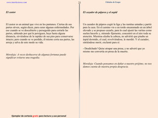 Ejemplar de cortesía  gratis  para lectura y uso personal 21 www.interlectores.com Fábulas de Esopo 