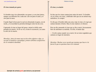 Ejemplar de cortesía  gratis  para lectura y uso personal 26 www.interlectores.com Fábulas de Esopo 