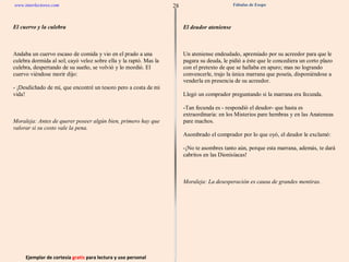 Ejemplar de cortesía  gratis  para lectura y uso personal 28 www.interlectores.com Fábulas de Esopo 