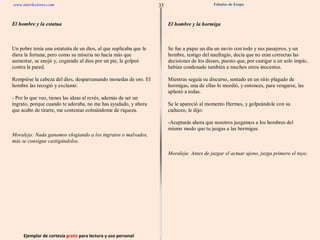 Ejemplar de cortesía  gratis  para lectura y uso personal 35 www.interlectores.com Fábulas de Esopo 