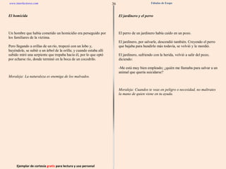 Ejemplar de cortesía  gratis  para lectura y uso personal 36 www.interlectores.com Fábulas de Esopo 