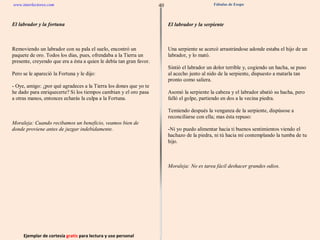 Ejemplar de cortesía  gratis  para lectura y uso personal 40 www.interlectores.com Fábulas de Esopo 