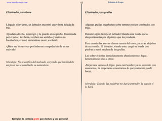 Ejemplar de cortesía  gratis  para lectura y uso personal 41 www.interlectores.com Fábulas de Esopo 