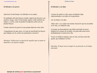 Ejemplar de cortesía  gratis  para lectura y uso personal 42 www.interlectores.com Fábulas de Esopo 