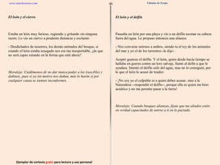 Ejemplar de cortesía  gratis  para lectura y uso personal 46 www.interlectores.com Fábulas de Esopo 