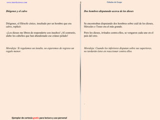 Ejemplar de cortesía  gratis  para lectura y uso personal 5 www.interlectores.com Fábulas de Esopo 