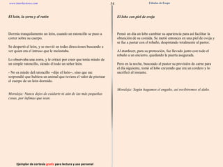Ejemplar de cortesía  gratis  para lectura y uso personal 54 www.interlectores.com Fábulas de Esopo 