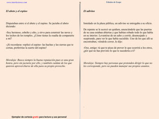 Ejemplar de cortesía  gratis  para lectura y uso personal 6 www.interlectores.com Fábulas de Esopo 