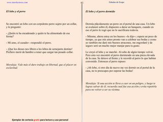 Ejemplar de cortesía  gratis  para lectura y uso personal 61 www.interlectores.com Fábulas de Esopo 
